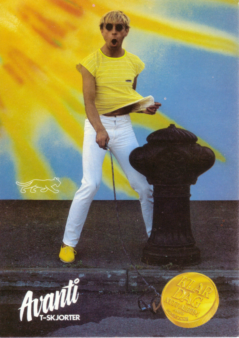 Jahn Teigen med Janus Avanti kolleksjon, 1982