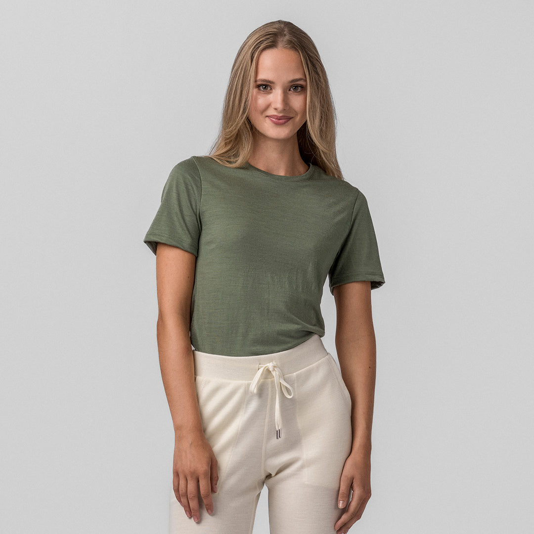 Janus Classic merinoull t-skjorte til dame, farge grønn