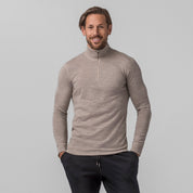 Janus Classic ullpolo med zip til herre, farge beige