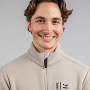 Detaljer, Janus x Kleveland ullfleece polo med zip til herre, farge beige