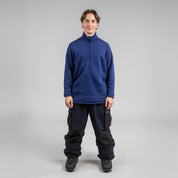 Janus x Kleveland ullfleece polo med zip til herre, farge blå