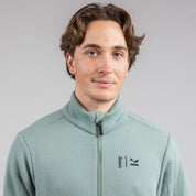 Detaljer, Janus x Kleveland ullfleece polo med zip til herre, farge grønn