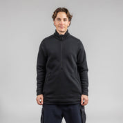 Janus x Kleveland ullfleece polo med zip til herre, farge svart
