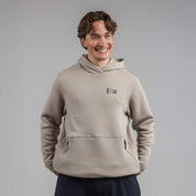 Janus x Kleveland ullfleece hettegenser til herre, farge beige