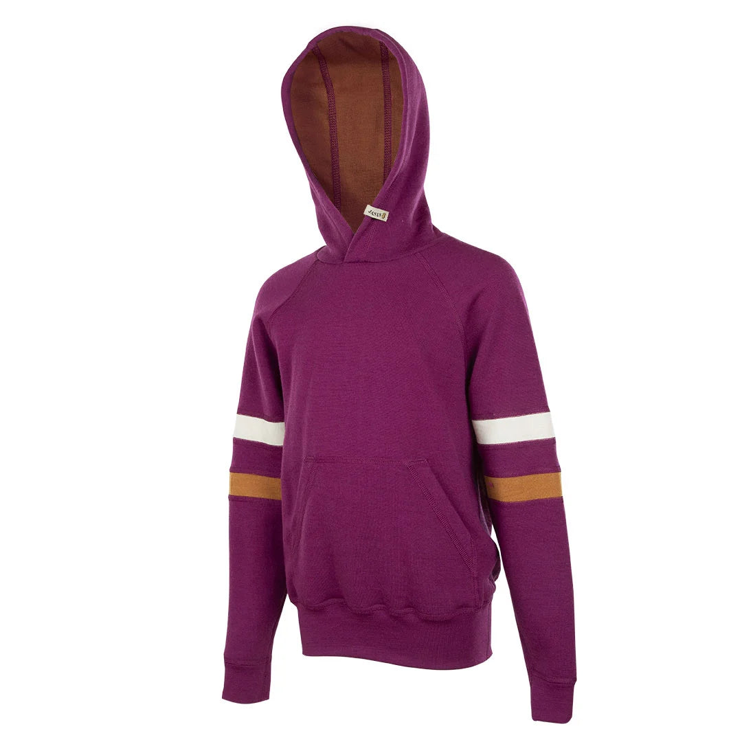 Hettegenser i merinoull til barn, lilla