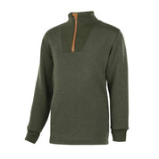 Janus ullpolo med zip til barn, farge oliven