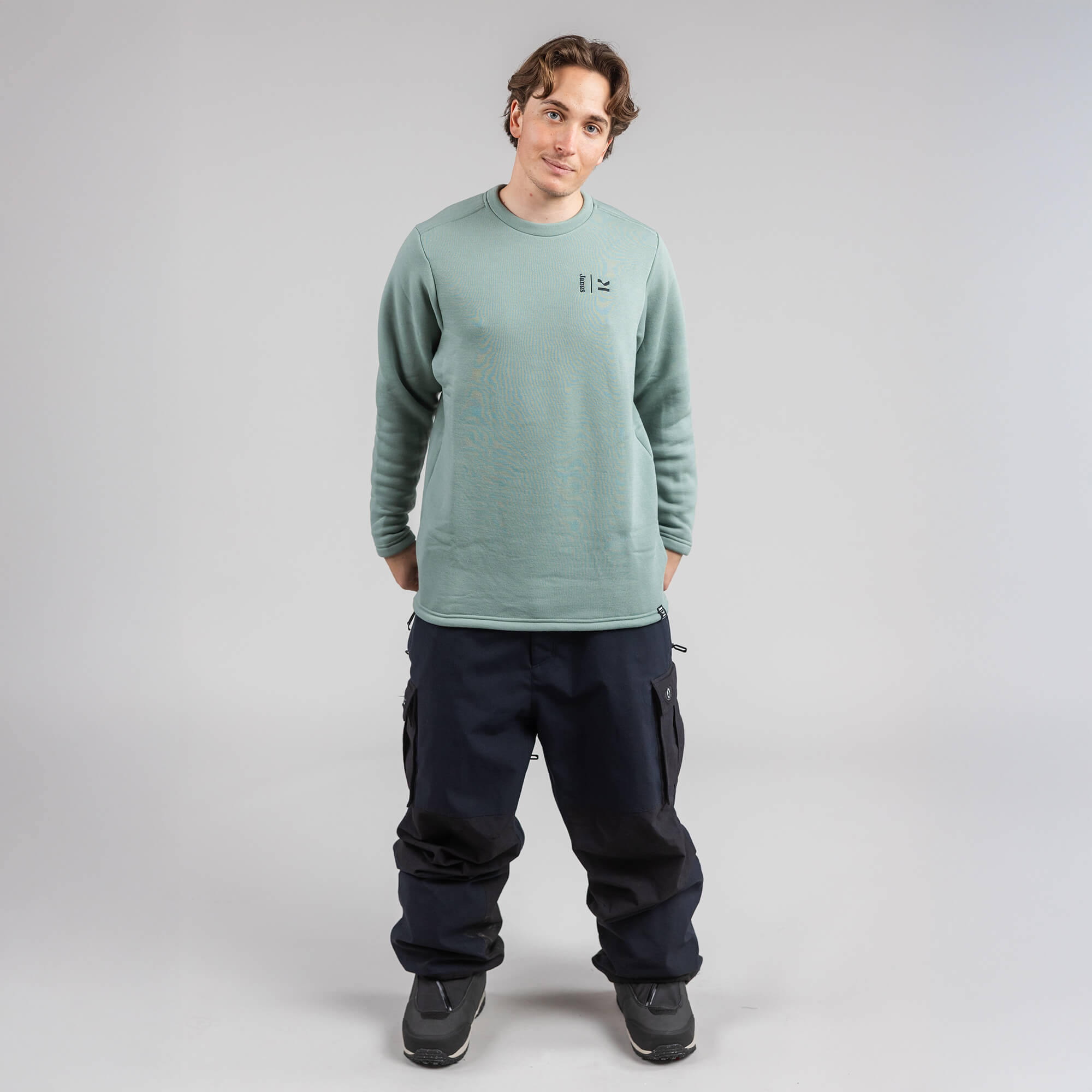 Janus x Kleveland ullfleece crew neck til herre, farge grønn