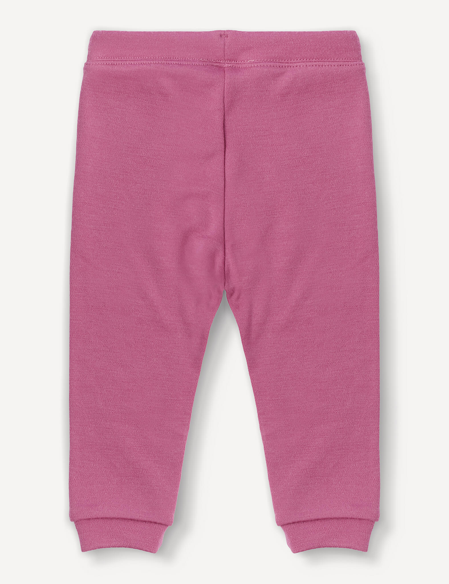 Pants – Merino Baby AirWool in pink, crafted from soft fabric, displayed flat on a white background; these pants feature a relaxed fit with elastic cuffs at the ankles and a comfortable, stretchy waistband.