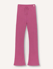 Hawthorn Rose-colored Flarepants – Merino Kids AirWool, full-length with a slight flare at the bottom and a drawstring waistband, crafted from warm, comfortable brushed AirWool, laid flat on a plain light background.