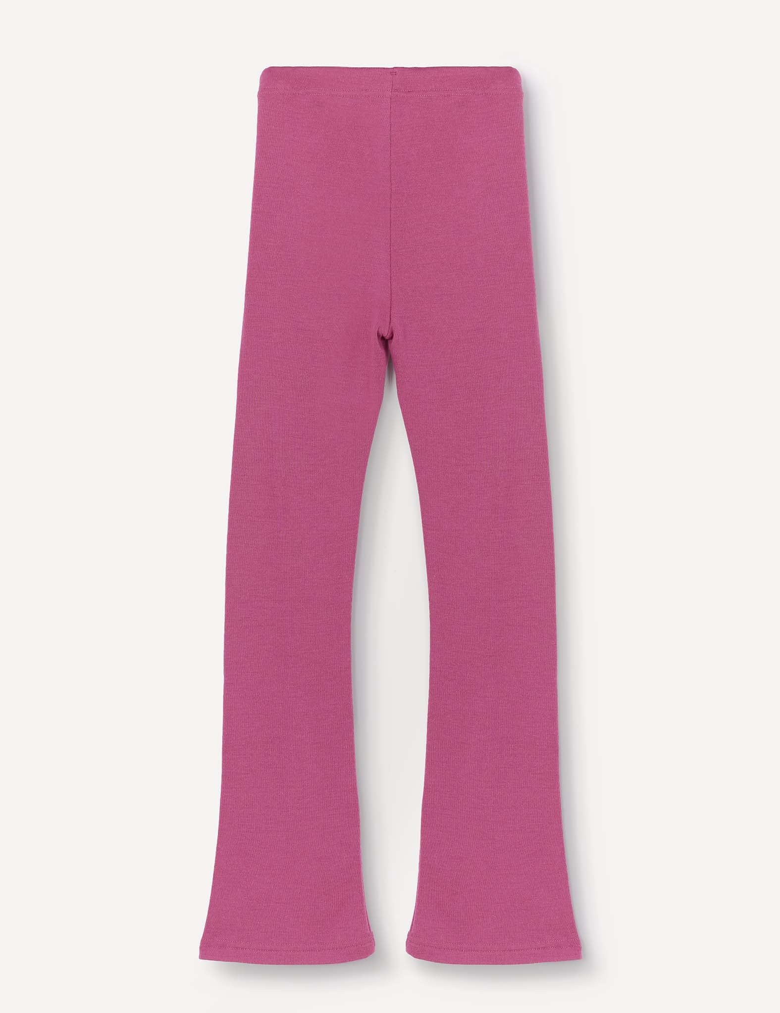 Flarepants – Merino Kids AirWool in pink, featuring a slightly flared leg and crafted from warm, comfortable merino wool, displayed flat against a plain light background.