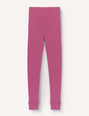 A pair of vibrant pink Leggings – Merino Kids AirWool, featuring a simple slim fit and crafted from warm, soft AirWool 260 wool, laid flat against a light background.