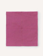 A flat, rectangular piece of pink fabric with a visible seam down the center, likely the Neckwarmer – Merino Kids AirWool, displayed on a plain light background.