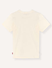 Back view of the T-Shirt – Merino Kids Light, a plain, short-sleeve off-white merino wool t-shirt displayed on a neutral background. No visible designs or logos. This fabric naturally regulates temperature to ensure all-day comfort.